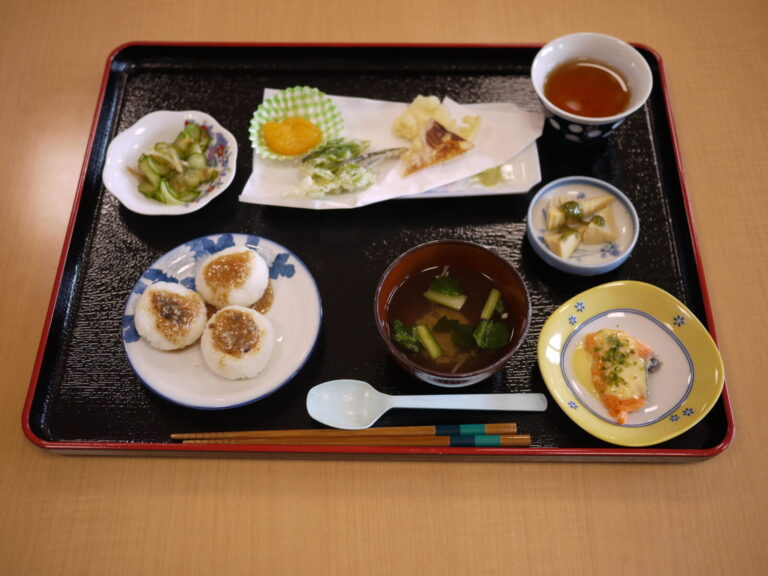 五平餅と季節の天ぷら